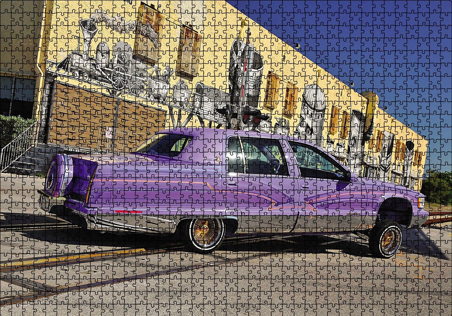 1995 Cadillac Fleetwood Otomobil Puzzle Yapboz MDF Ahşap 1000 Parça 49 cm X 68 cm