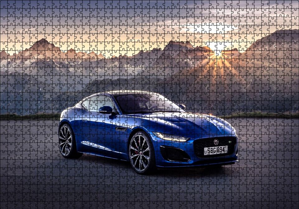 Jaguar F Type R Coupe Puzzle Yapboz MDF Ahşap 1000 Parça 49 cm X 68 cm