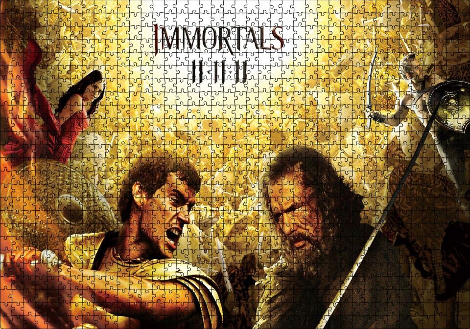 Ölümsüzler İki Karakter Puzzle Yapboz MDF Ahşap 1000 Parça 49 cm X 68 cm