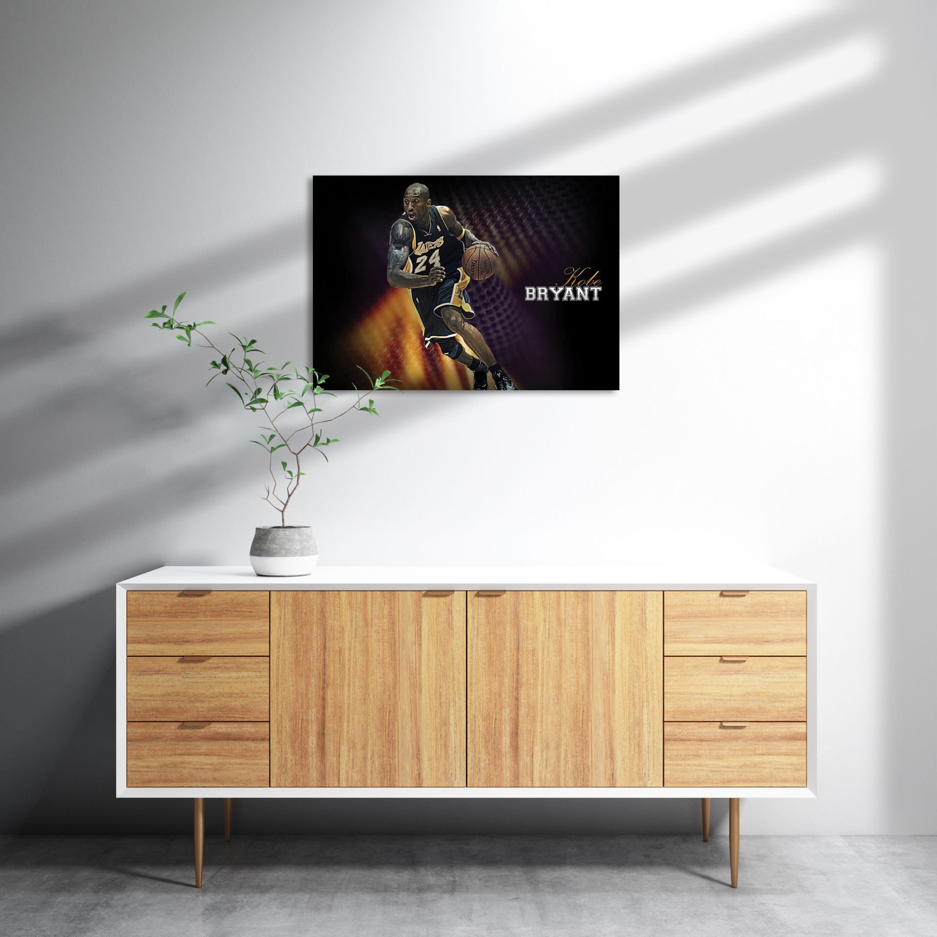 Kobe Bryant Hücum MDF Akşap Duvar Tablo 35x50 cm