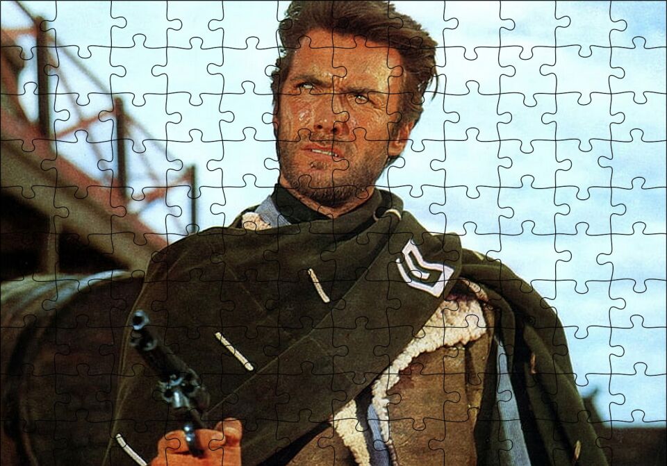 Bir Avuç Dolar İçin Clint Eastwood Puzzle Yapboz MDF Ahşap 120 Parça 24 cm X 34 cm