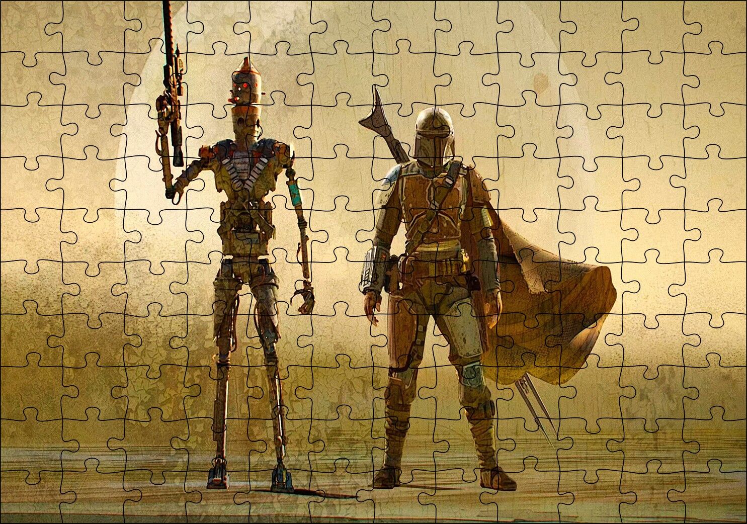 Mandalorian IG-11 Star Wars Karakterleri Puzzle Yapboz MDF Ahşap 120 Parça 24 cm X 34 cm