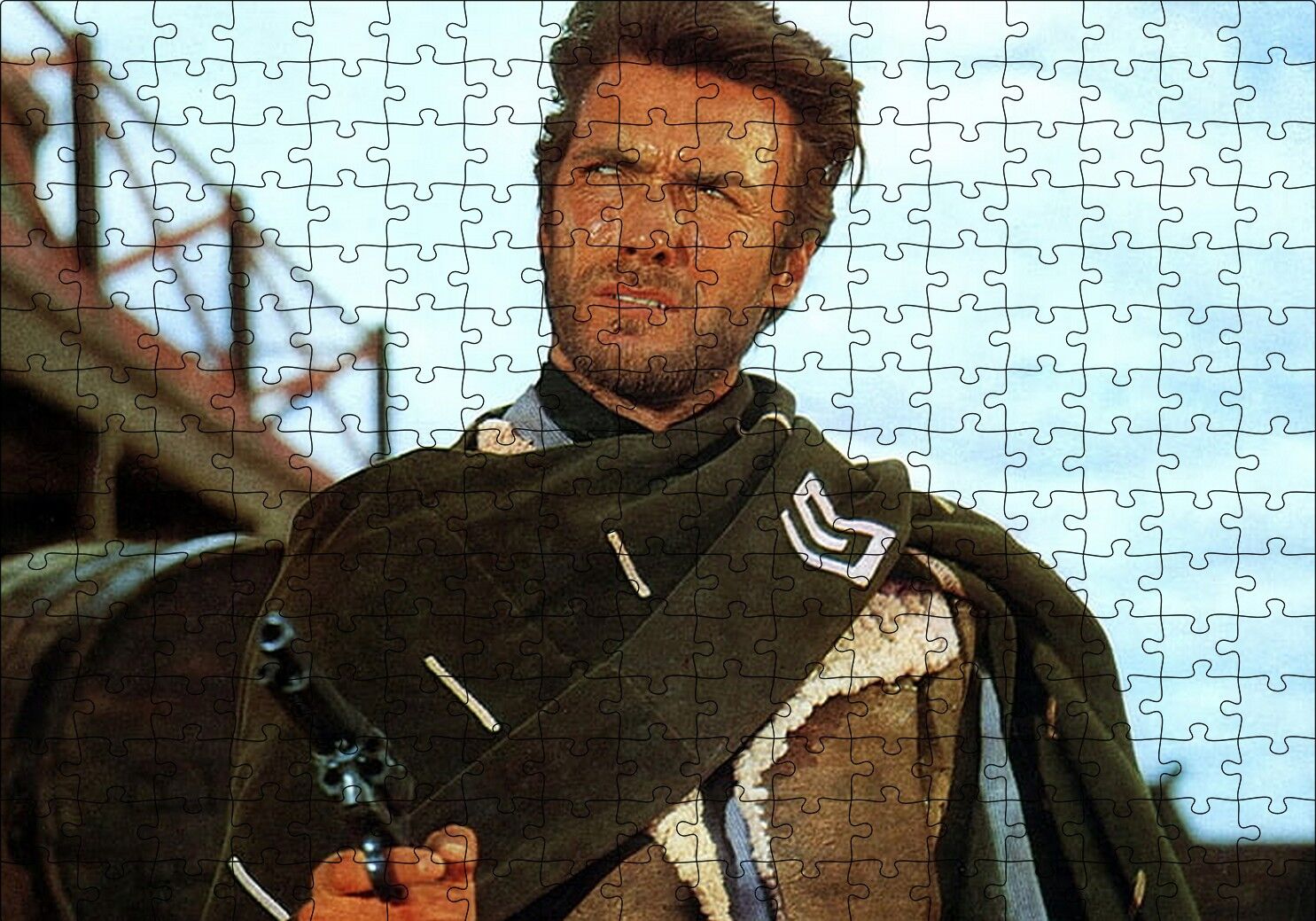 Bir Avuç Dolar İçin Clint Eastwood Puzzle Yapboz MDF Ahşap 255 Parça 34 cm X 49 cm