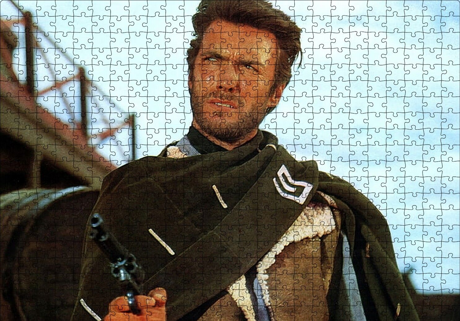 Bir Avuç Dolar İçin Clint Eastwood Puzzle Yapboz MDF Ahşap 500 Parça 49 cm X 68 cm