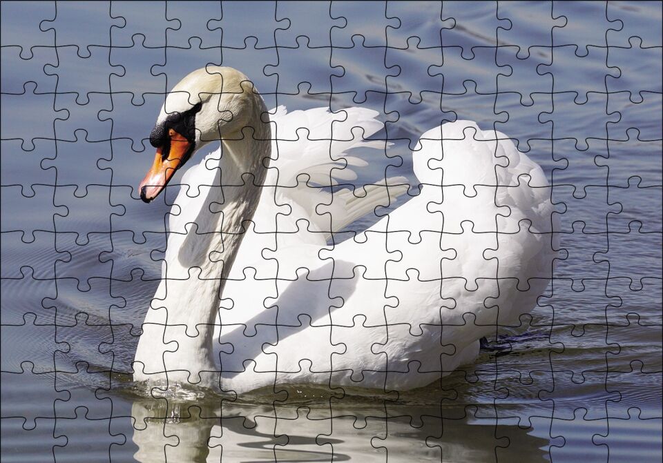 Kuğu Kuşu Puzzle Yapboz MDF Ahşap 120 Parça 24 cm X 34 cm