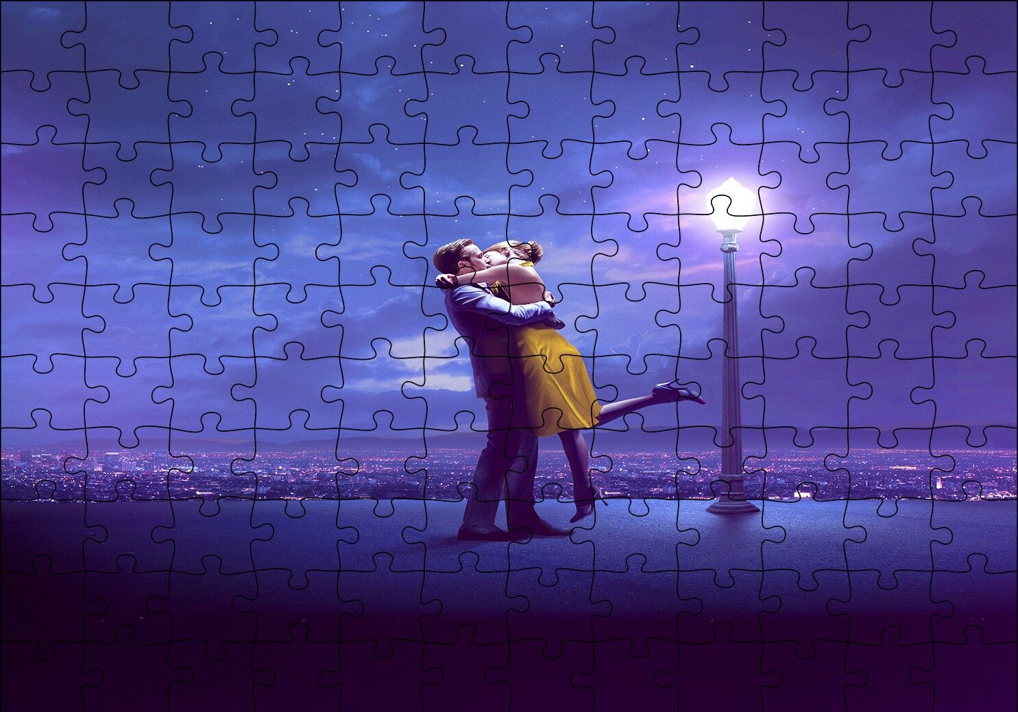 La La Land Ryan Gosling Emma Stone Puzzle Yapboz MDF Ahşap 120 Parça 24 cm X 34 cm