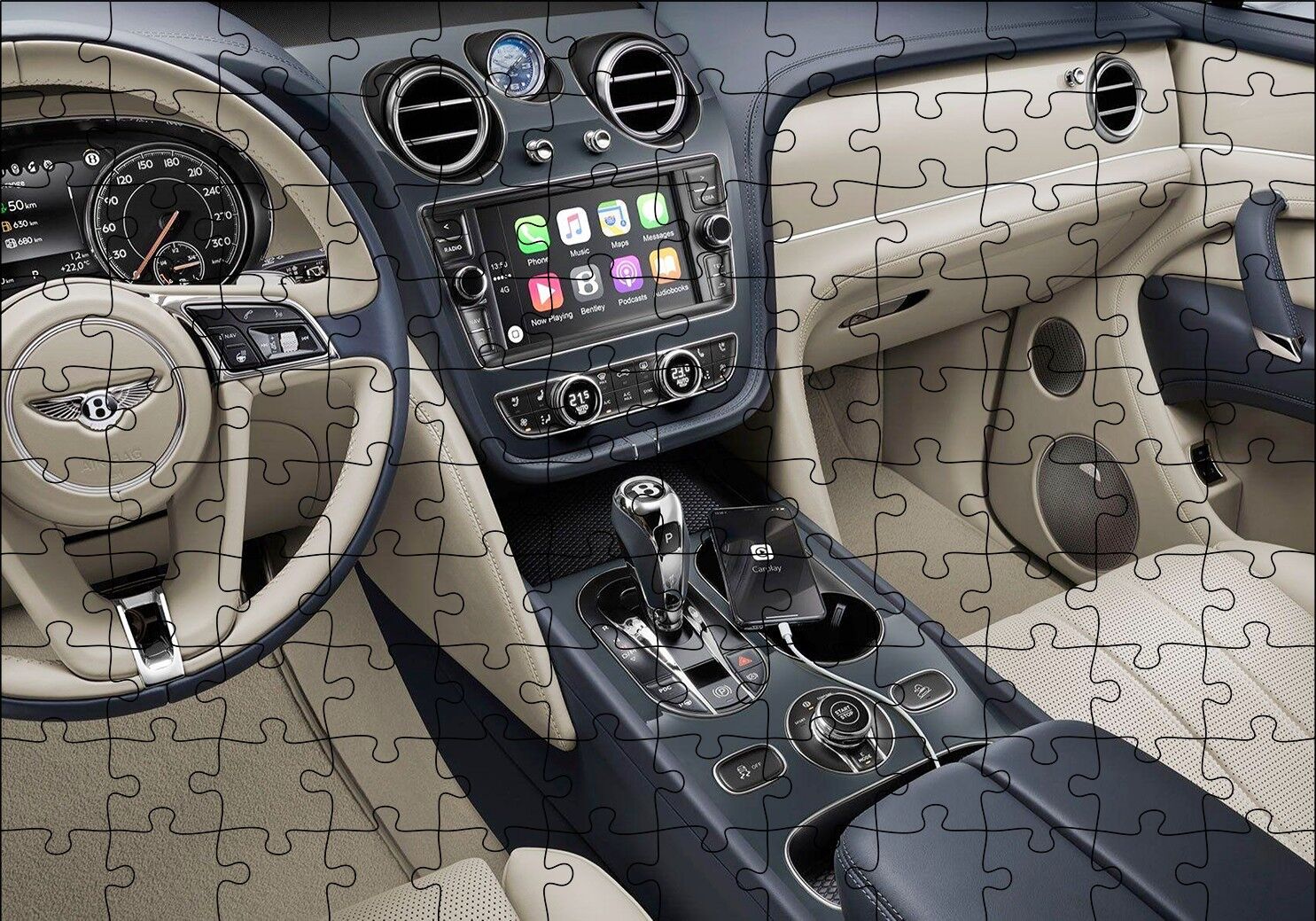Bentley Bentayga Phev Kokpit Puzzle Yapboz MDF Ahşap 120 Parça 24 cm X 34 cm