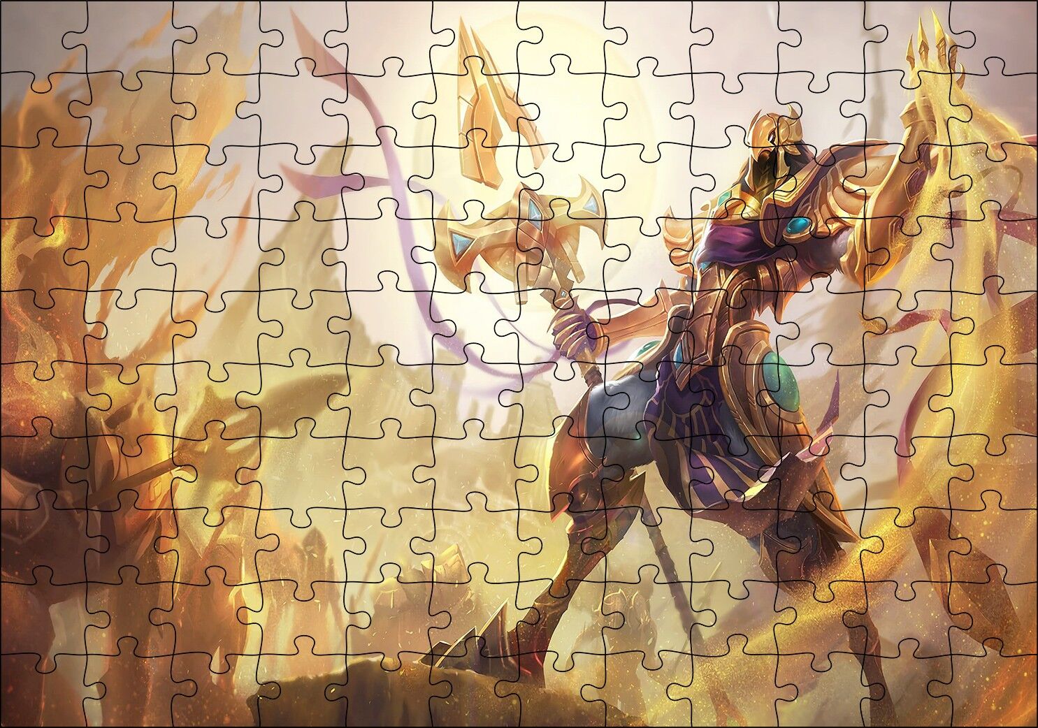 Pandemonium Oyun Kumların İmparatoru Azir Görseli Puzzle Yapboz MDF Ahşap 120 Parça 24 cm X 34 cm