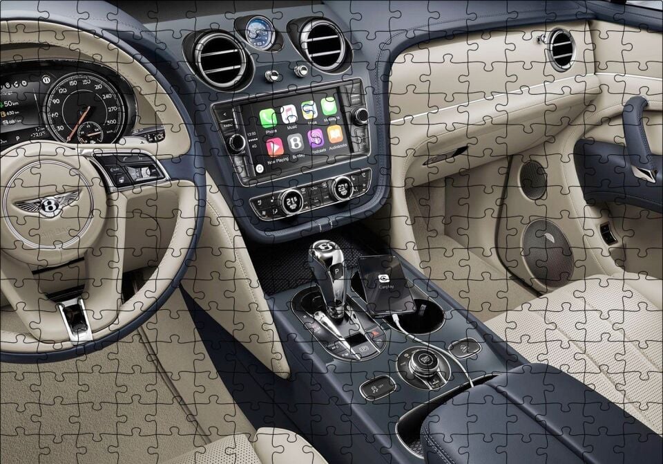 Bentley Bentayga Phev Kokpit Puzzle Yapboz MDF Ahşap 255 Parça 34 cm X 49 cm