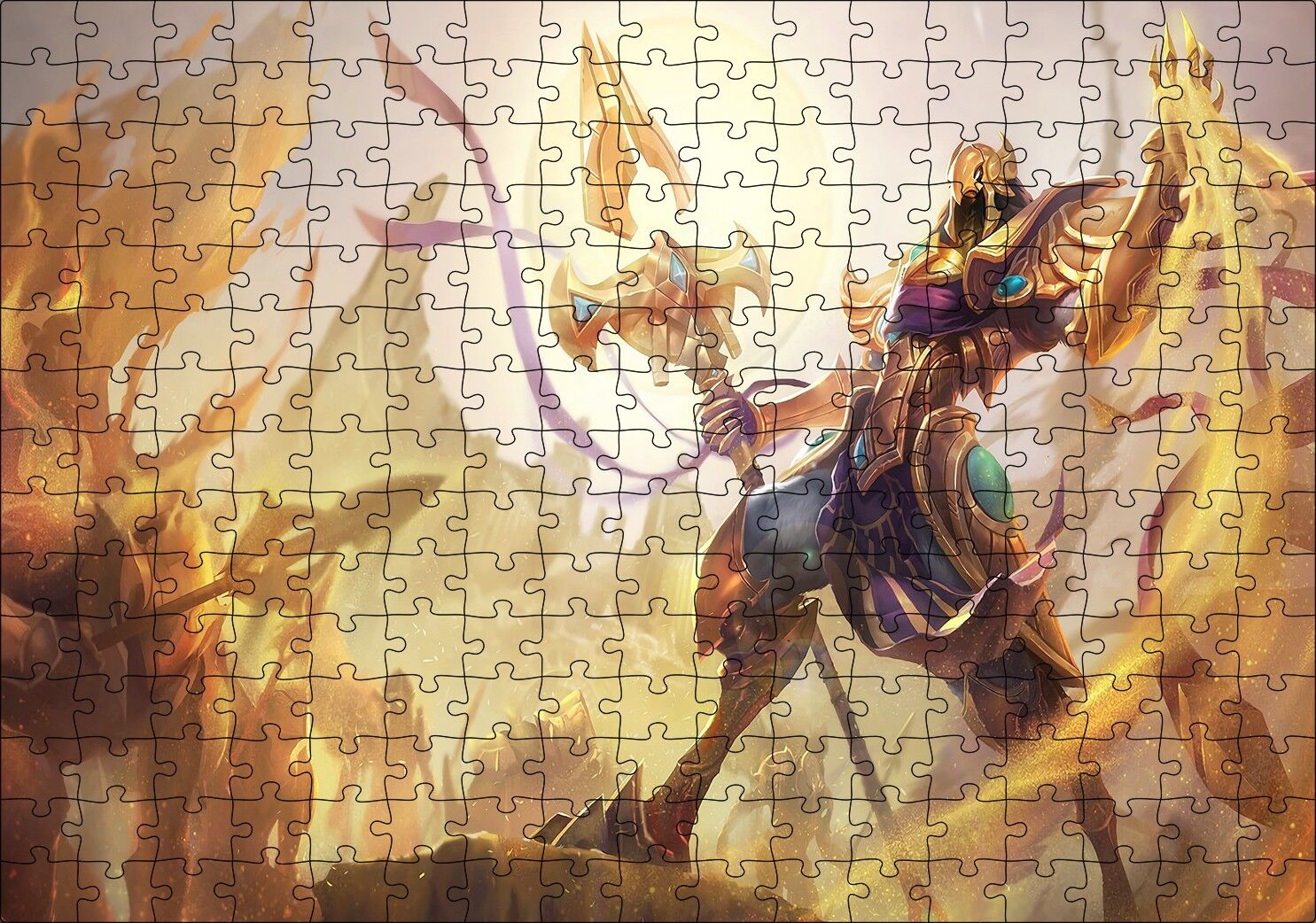 Pandemonium Oyun Kumların İmparatoru Azir Görseli Puzzle Yapboz MDF Ahşap 255 Parça 34 cm X 49 cm