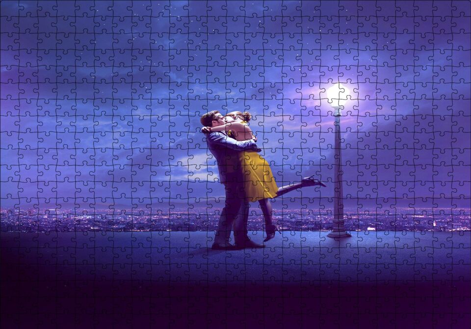 La La Land Ryan Gosling Emma Stone Puzzle Yapboz MDF Ahşap 500 Parça 49 cm X 68 cm