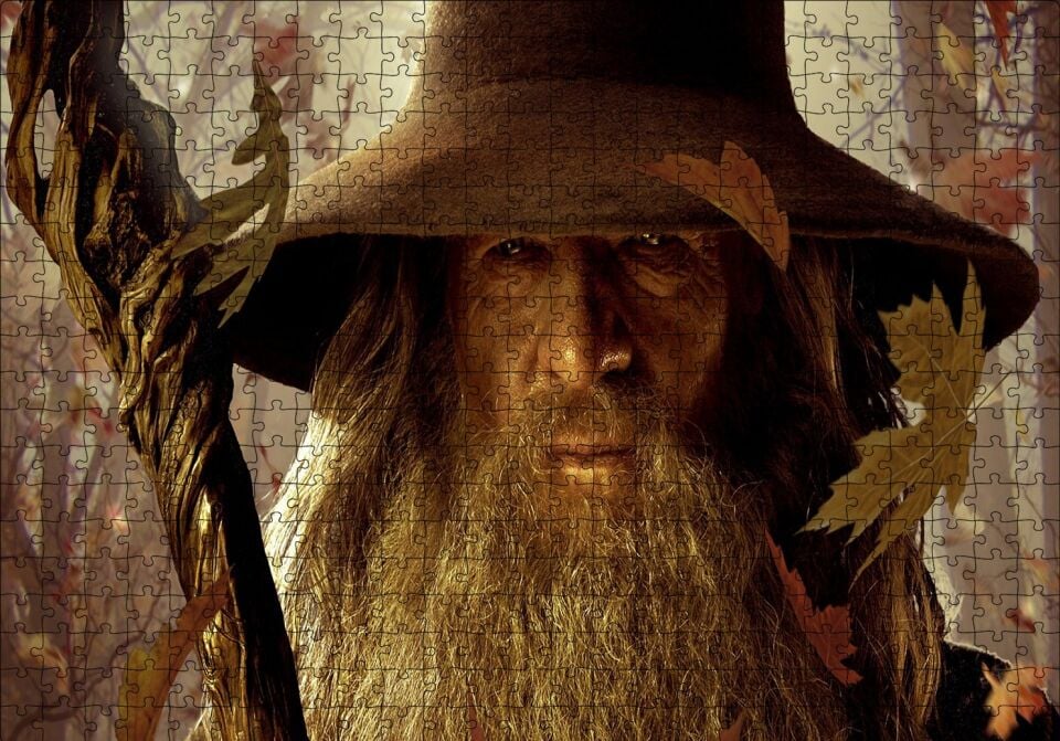 Yüzüklerin Efendisi Gandalf Yakın Plan Puzzle Yapboz MDF Ahşap 500 Parça 49 cm X 68 cm