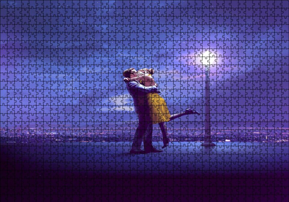 La La Land Ryan Gosling Emma Stone Puzzle Yapboz MDF Ahşap 1000 Parça 49 cm X 68 cm