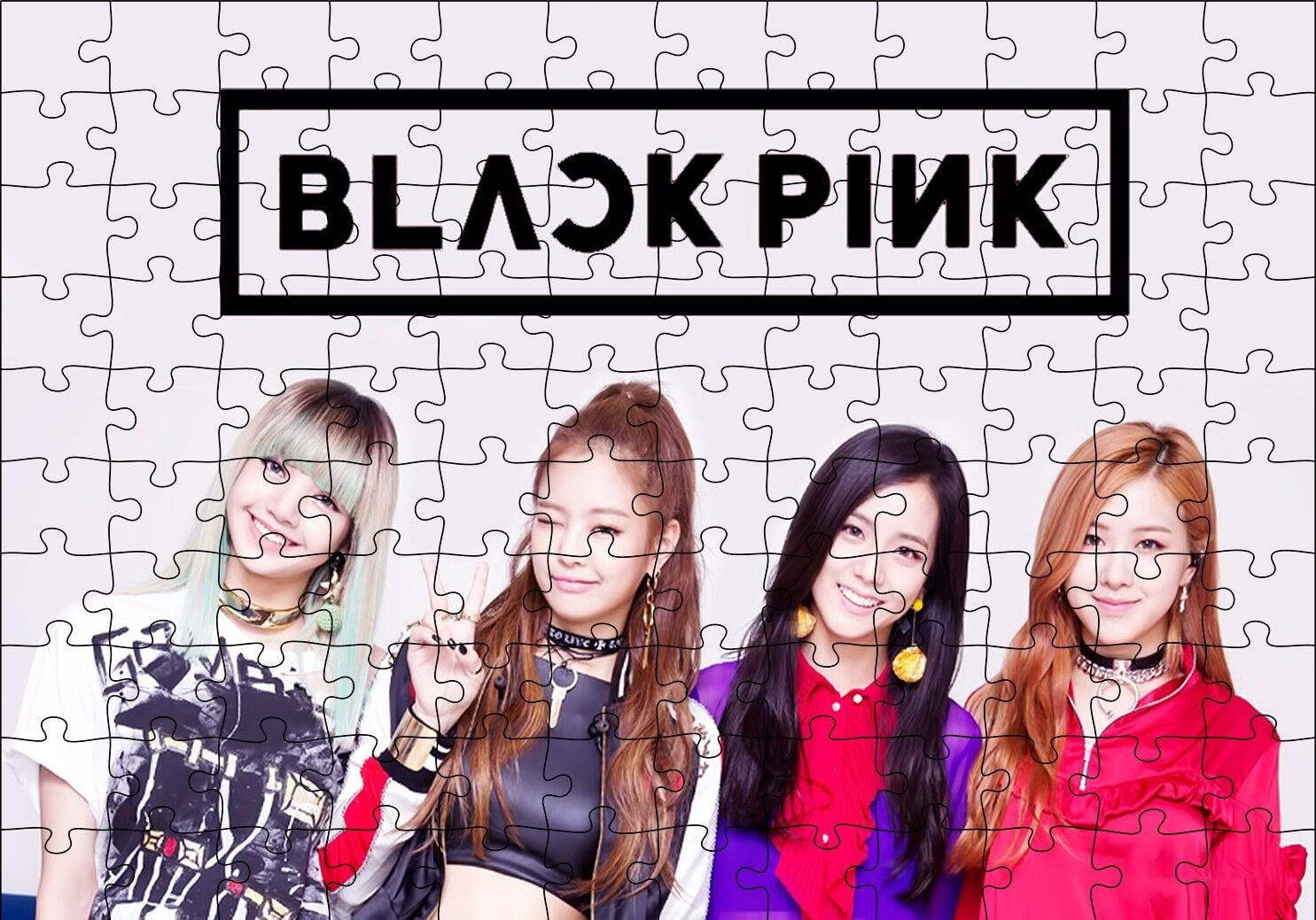Black Pink Grup Logolu Puzzle Yapboz MDF Ahşap 120 Parça 24 cm X 34 cm