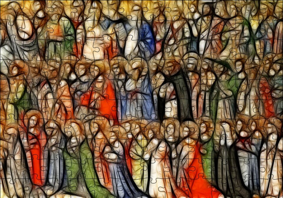 Tüm Melekler Puzzle Yapboz MDF Ahşap