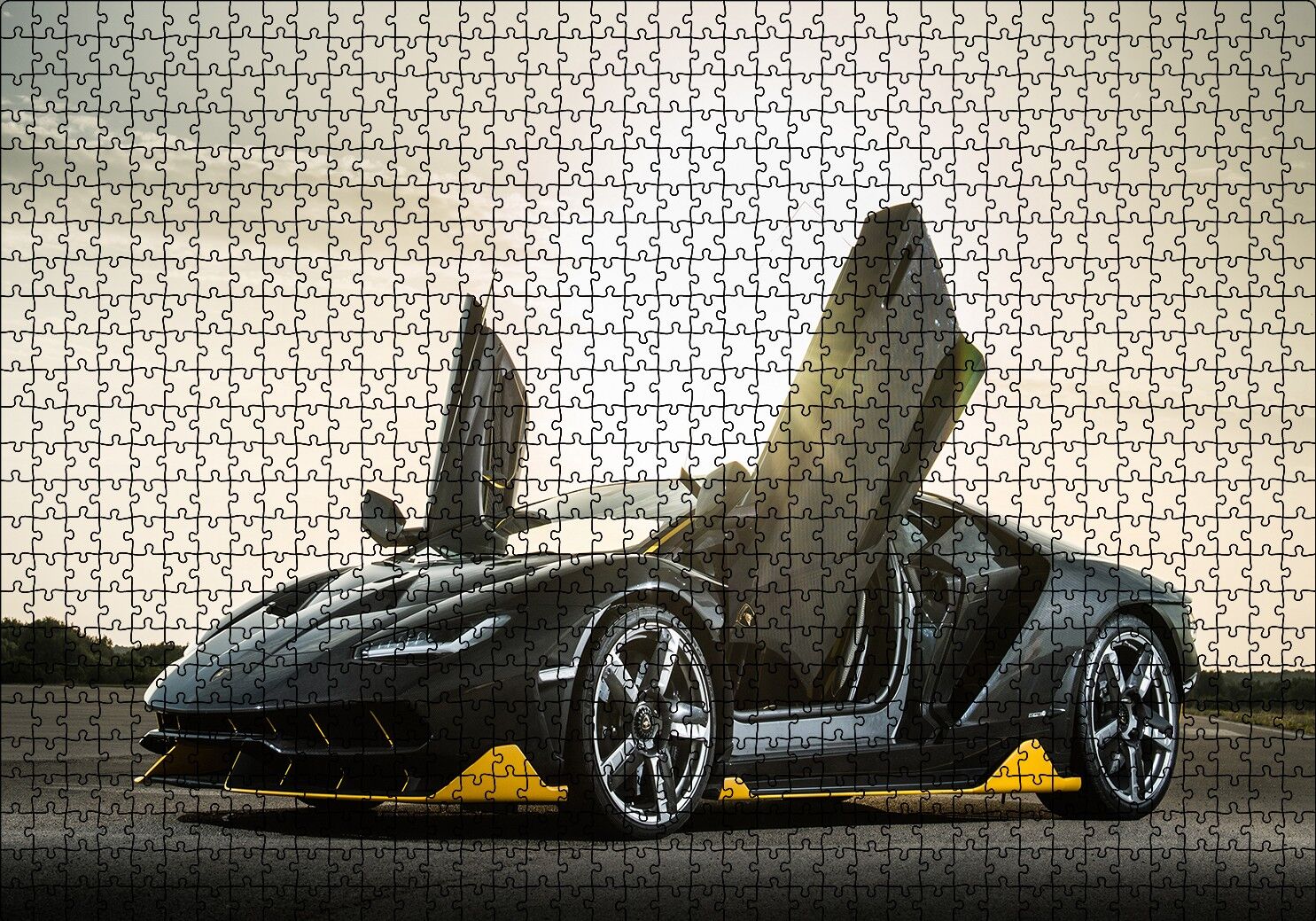 Lamborghini Centenario Kapılar Açık Puzzle Yapboz MDF Ahşap 1000 Parça 49 cm X 68 cm