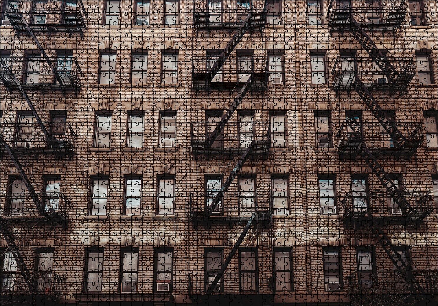 ve Balkon Merdivenleri Puzzle Yapboz MDF Ahşap 1000 Parça 49 cm X 68 cm