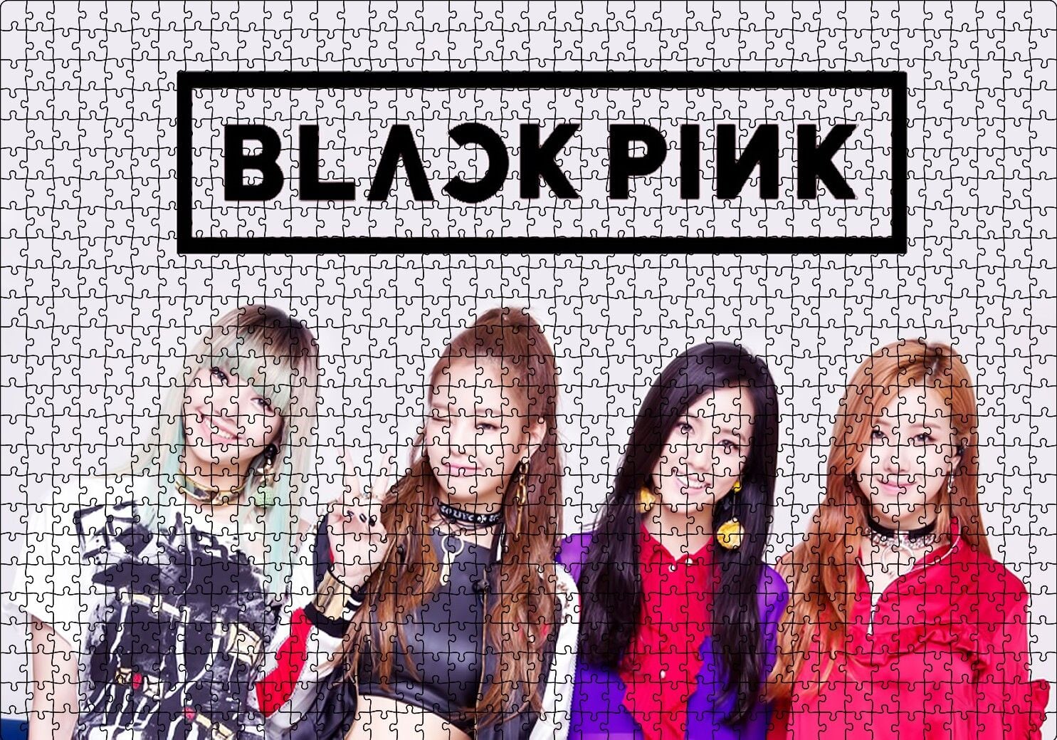 Black Pink Grup Logolu Puzzle Yapboz MDF Ahşap 1000 Parça 49 cm X 68 cm