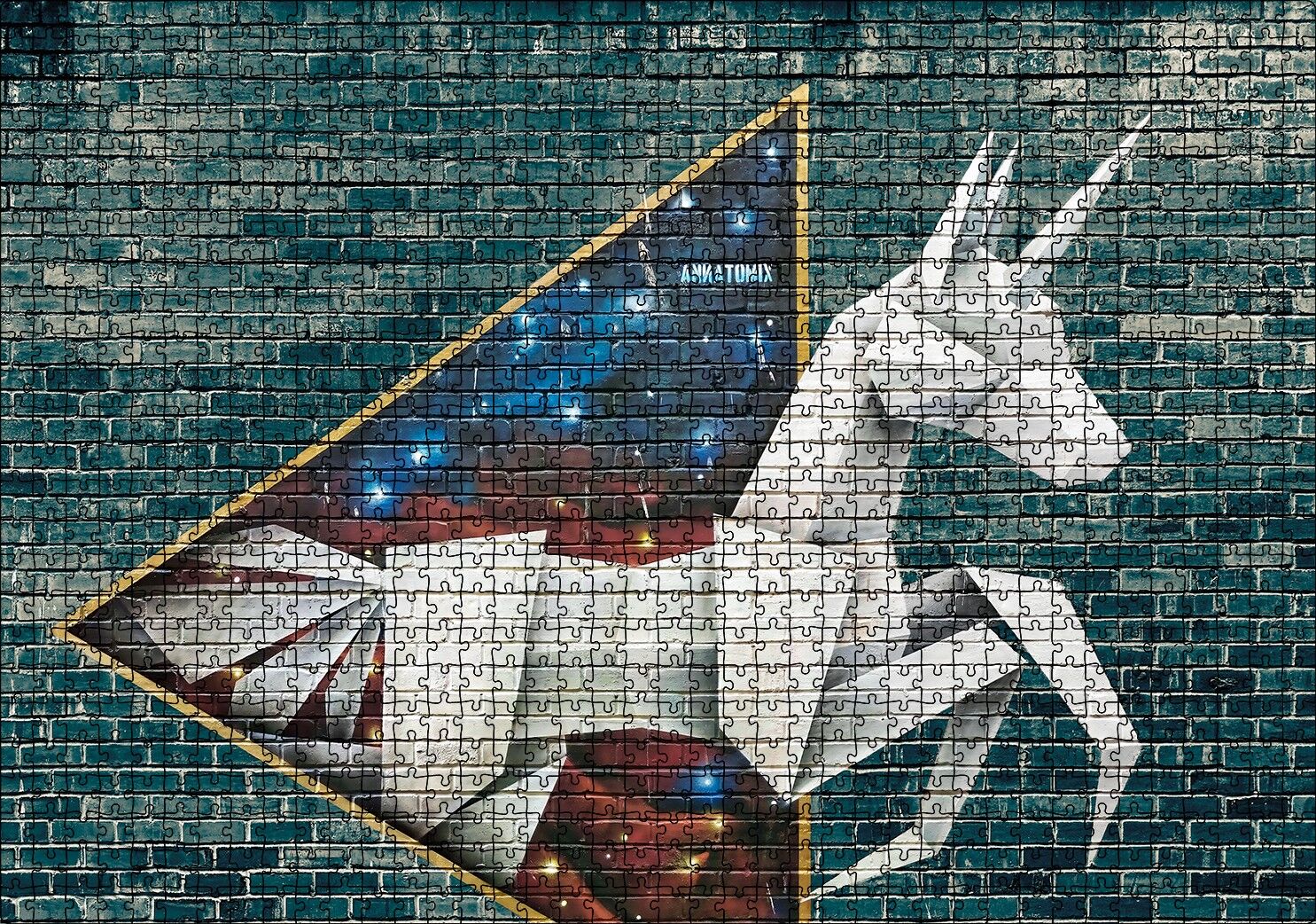 Grafiti Origami Sokak Sanatı Görseli Puzzle Yapboz MDF Ahşap 1000 Parça 49 cm X 68 cm