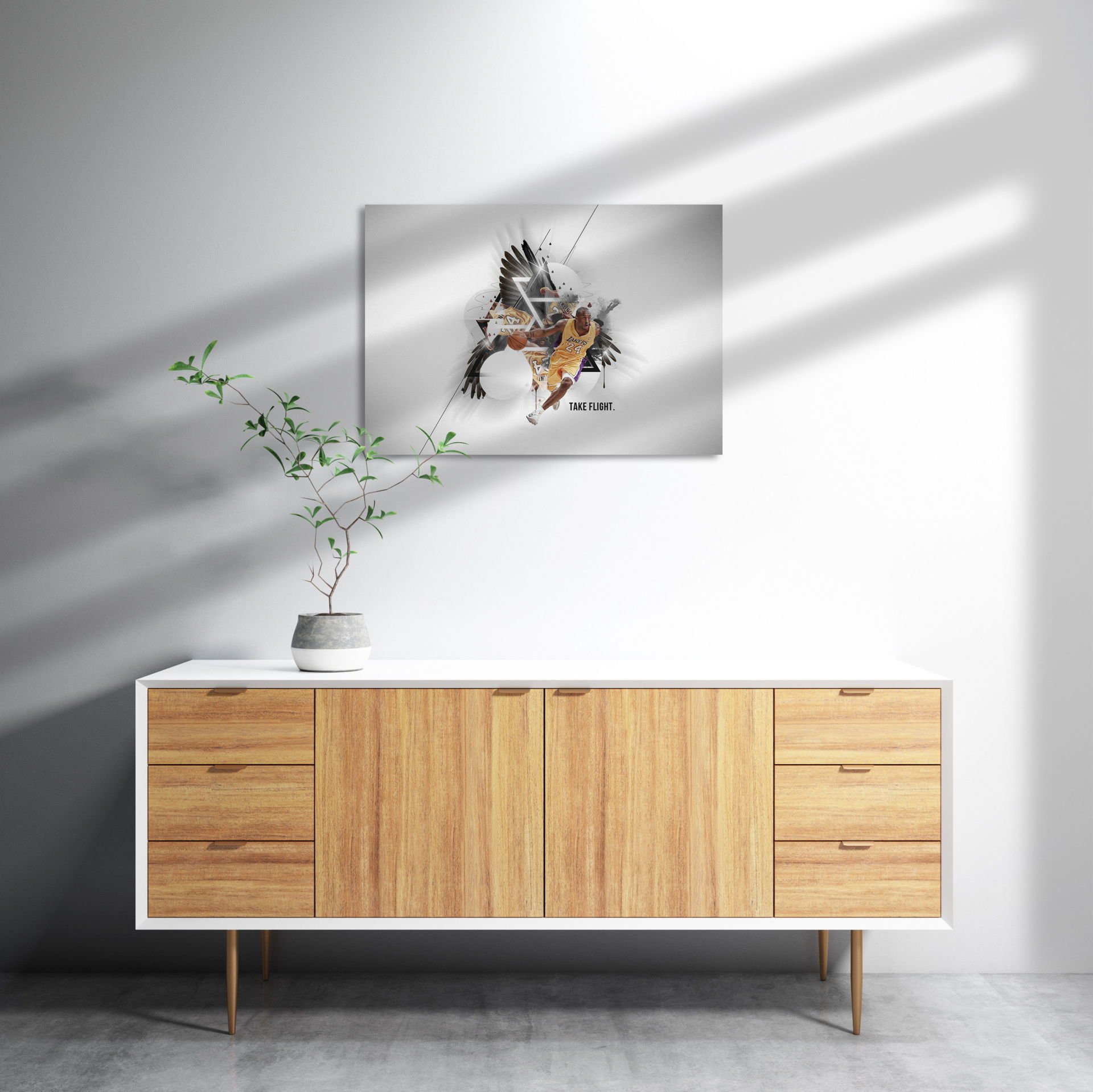 Kobe Bryant Kartal Kanadı MDF Akşap Duvar Tablo 35x50 cm