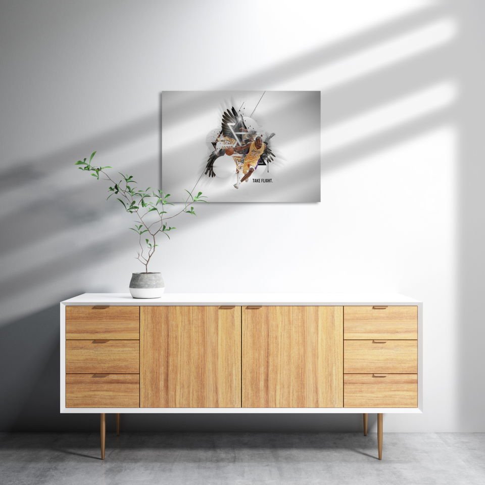 Kobe Bryant Kartal Kanadı MDF Akşap Duvar Tablo 35x50 cm