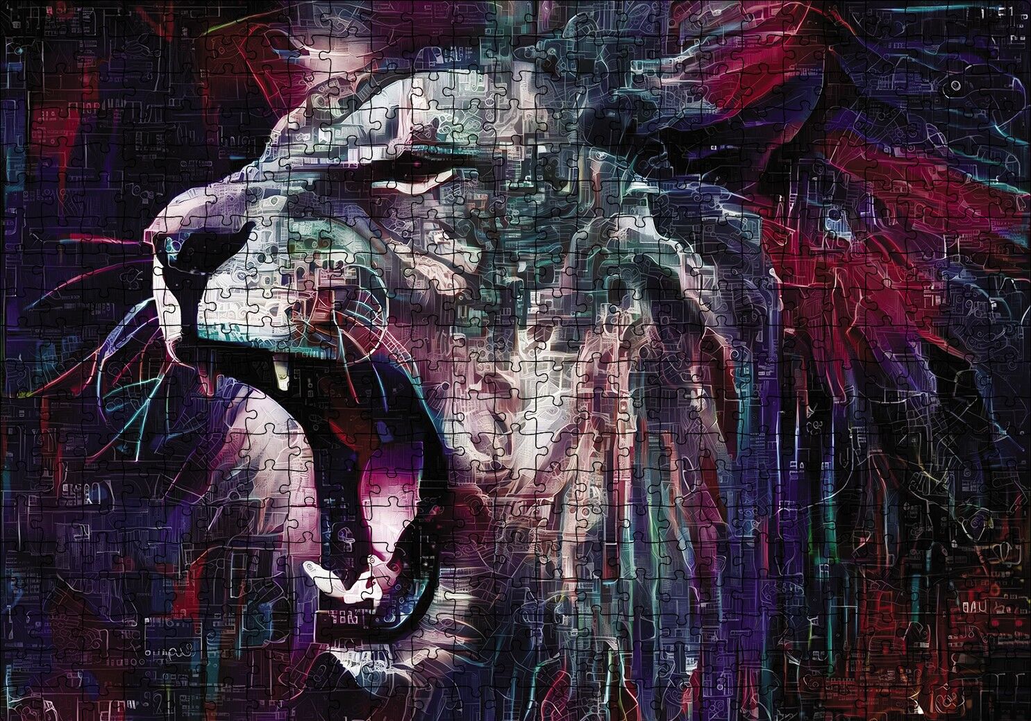Kükreyen Aslan Puzzle Yapboz MDF Ahşap 500 Parça 49 cm X 68 cm
