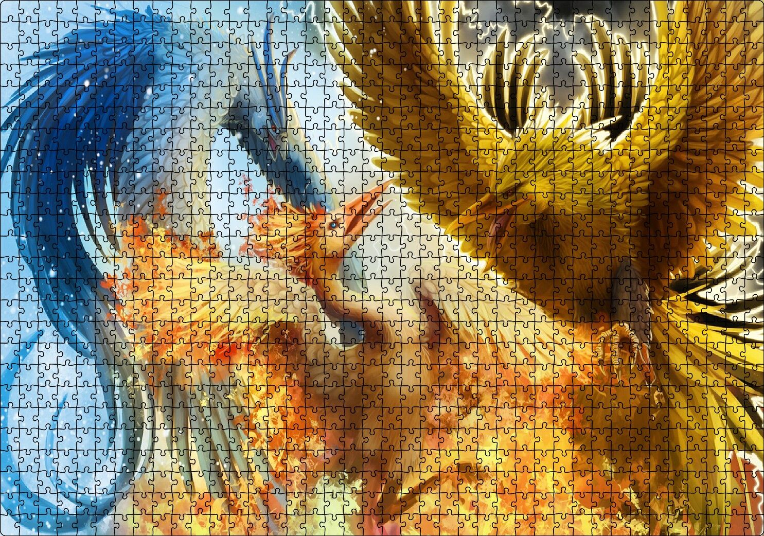 Pokemon Parlayan Efsaneler Görseli Puzzle Yapboz MDF Ahşap 1000 Parça 49 cm X 68 cm