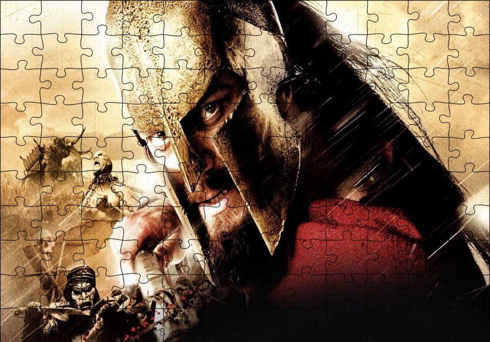 300 Spartalı Sahneler Puzzle Yapboz MDF Ahşap 120 Parça 24 cm X 34 cm