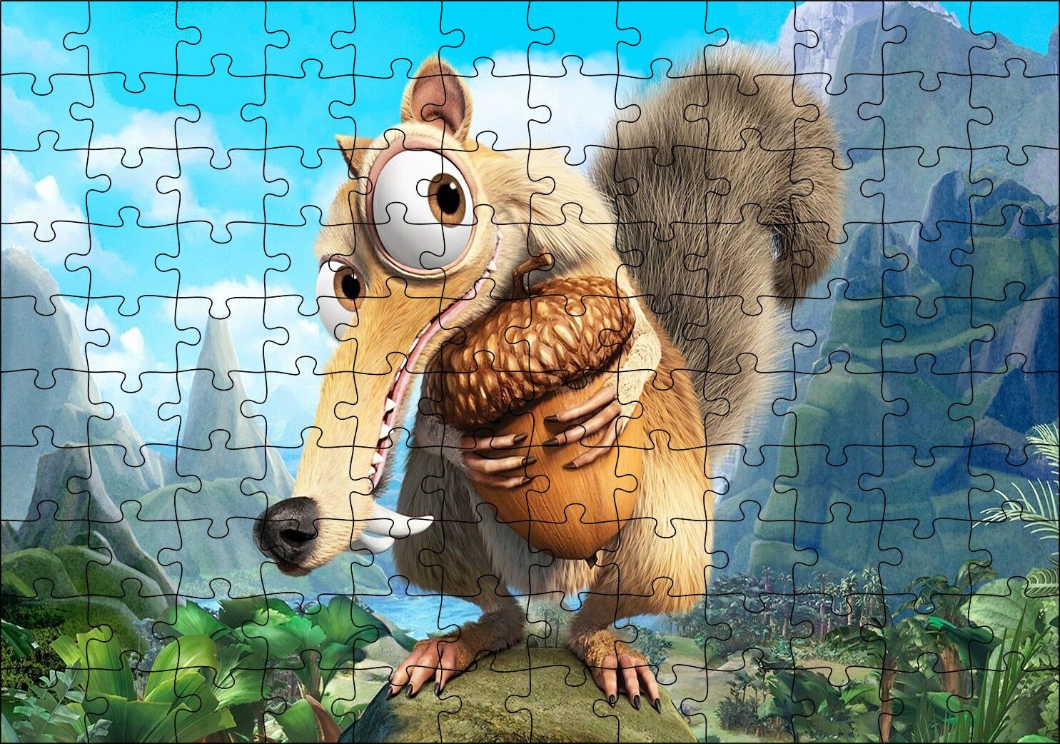 Karikatür Walt Disney Sincap Görseli Puzzle Yapboz MDF Ahşap 120 Parça 24 cm X 34 cm