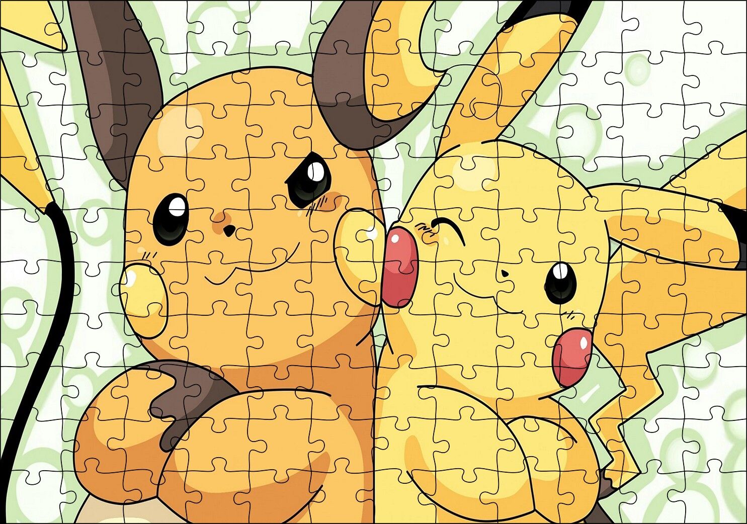 Pokemon Pikachu Ve Raichu Görseli Puzzle Yapboz MDF Ahşap 120 Parça 24 cm X 34 cm