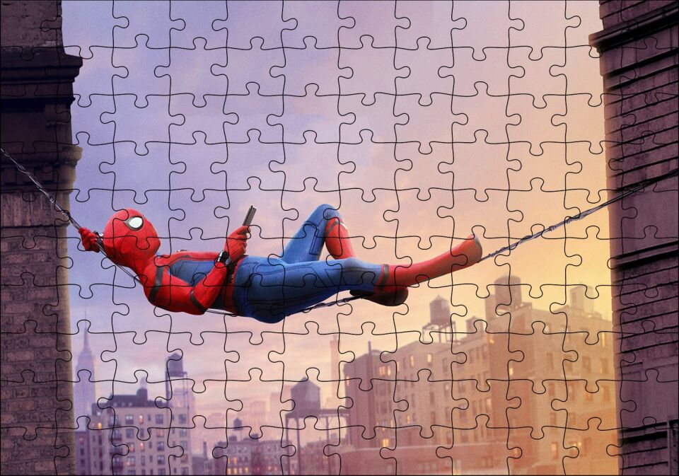 Siyah Hippi Gözlüklü Sarı Kedi Puzzle Yapboz MDF Ahşap 120 Parça 24 cm X 34 cm