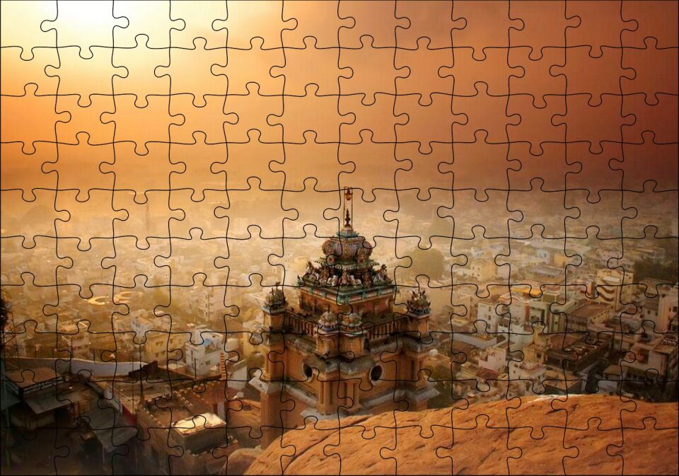 Sisler İçindeki Hindistan Puzzle Yapboz MDF Ahşap 120 Parça 24 cm X 34 cm