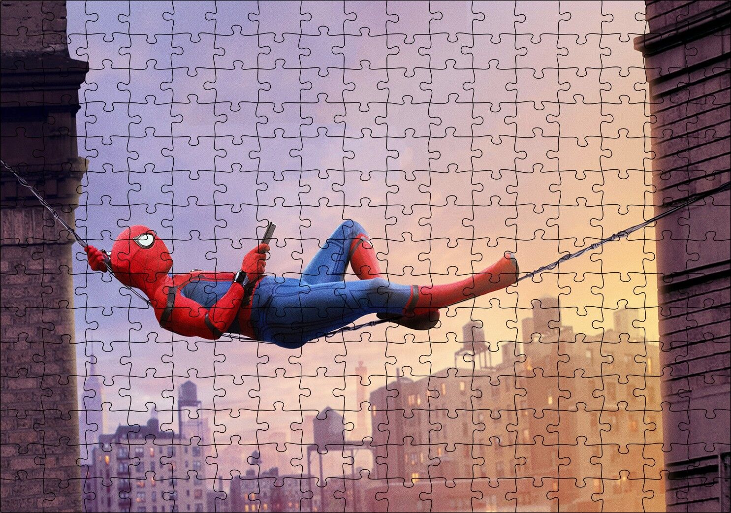 Siyah Hippi Gözlüklü Sarı Kedi Puzzle Yapboz MDF Ahşap 255 Parça 34 cm X 49 cm