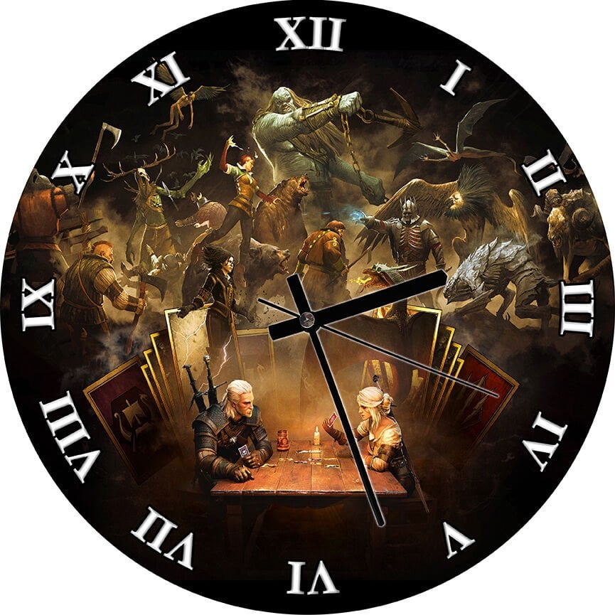 Witcher Geralt Görseli Mdf Ahşap Duvar Saati