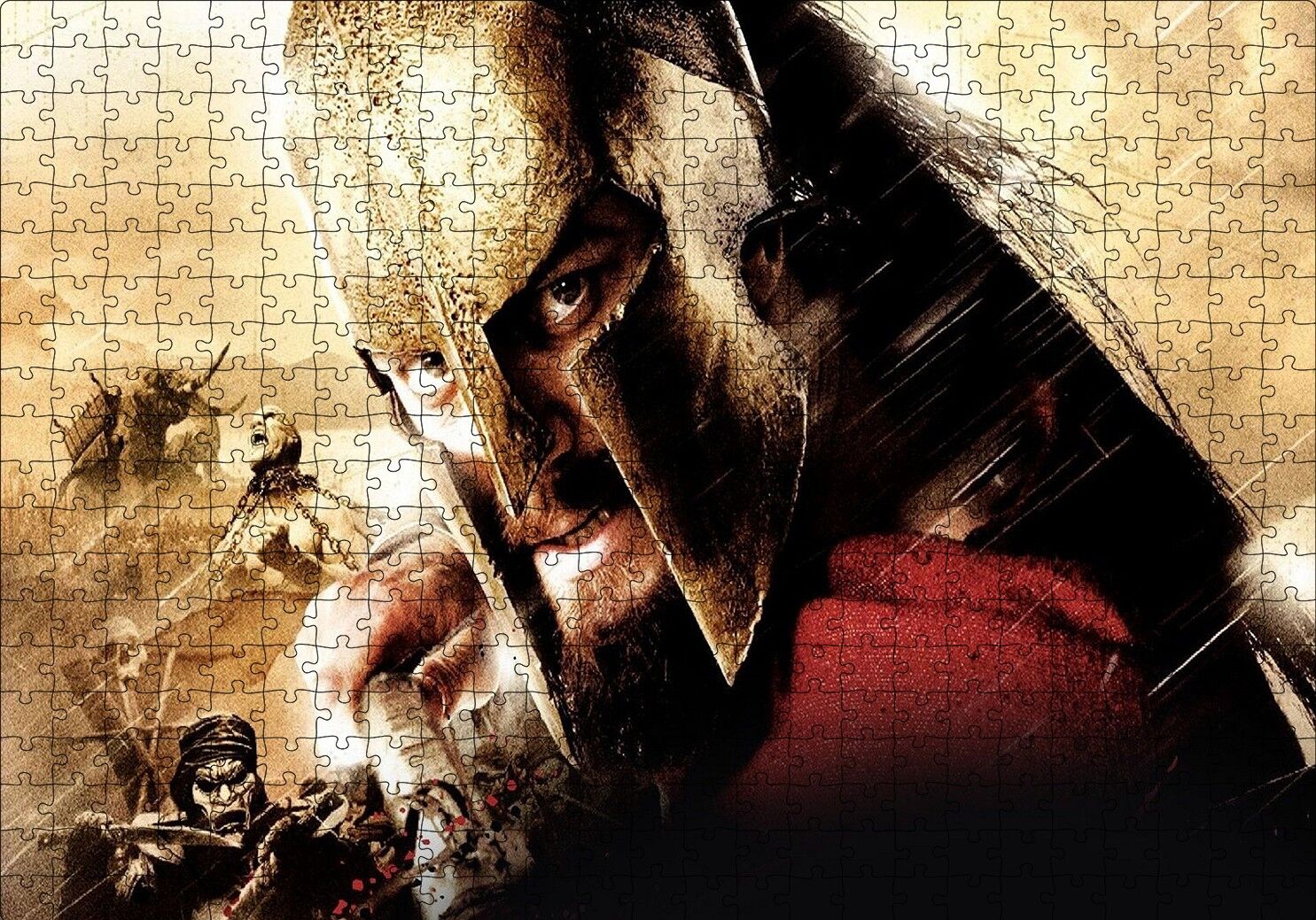300 Spartalı Sahneler Puzzle Yapboz MDF Ahşap 500 Parça 49 cm X 68 cm