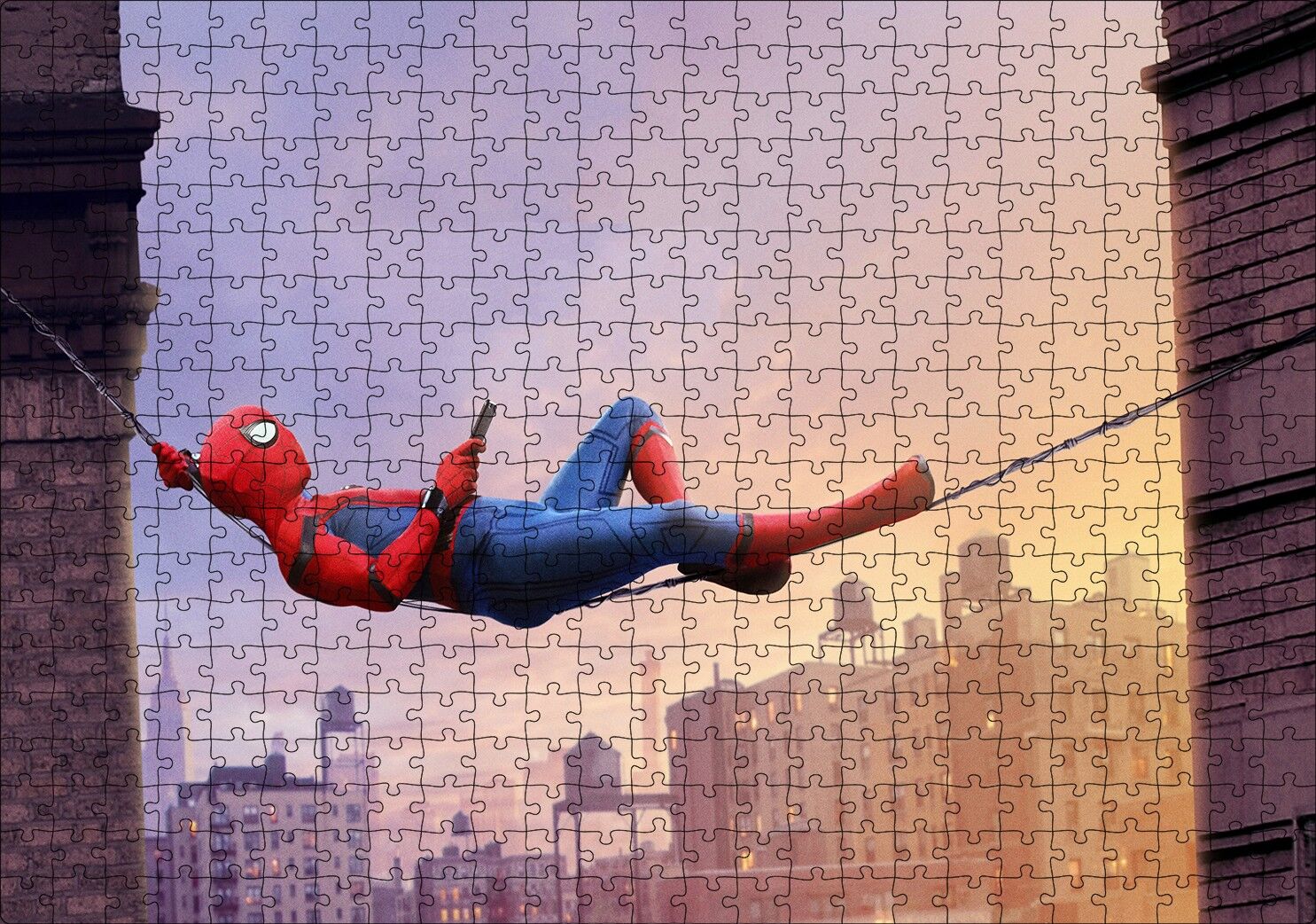 Siyah Hippi Gözlüklü Sarı Kedi Puzzle Yapboz MDF Ahşap 500 Parça 49 cm X 68 cm