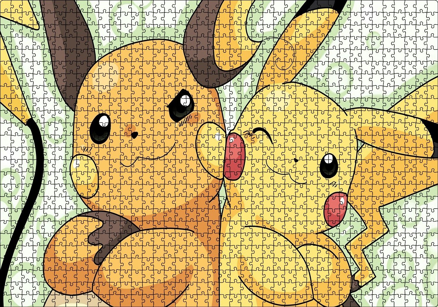 Pokemon Pikachu Ve Raichu Görseli Puzzle Yapboz MDF Ahşap 1000 Parça 49 cm X 68 cm