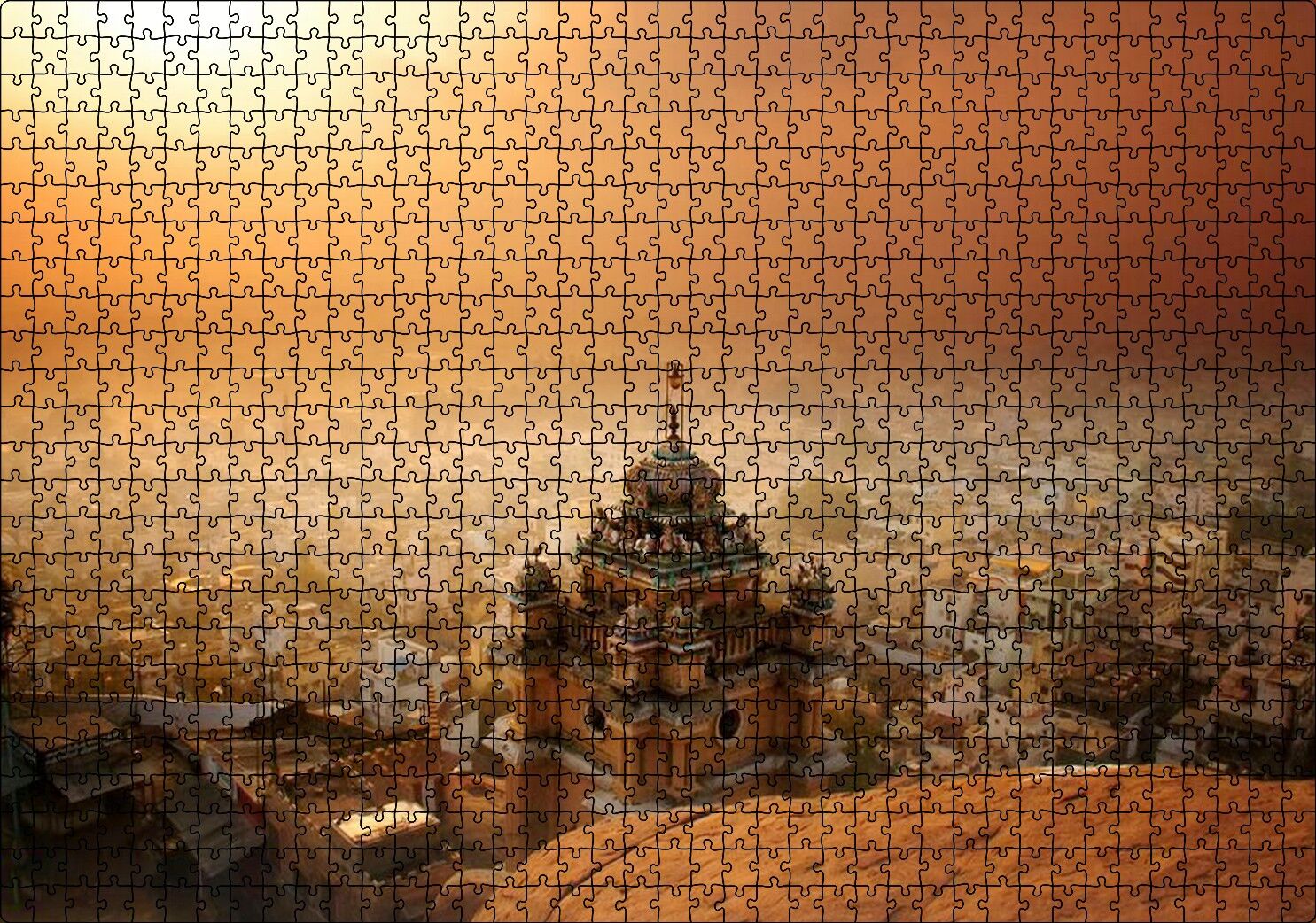 Sisler İçindeki Hindistan Puzzle Yapboz MDF Ahşap 1000 Parça 49 cm X 68 cm