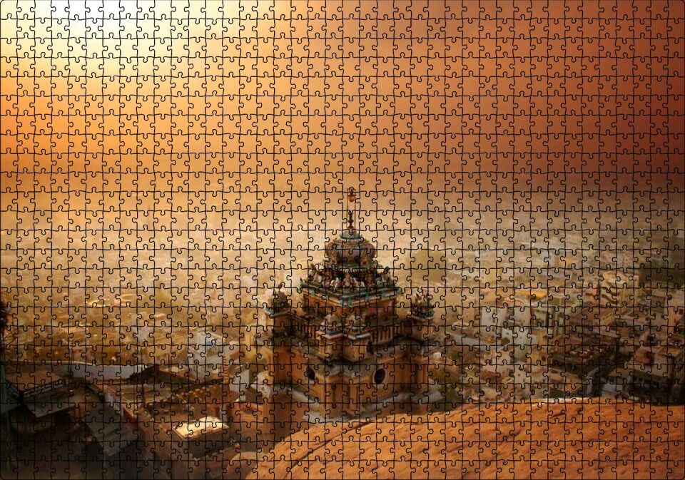 Sisler İçindeki Hindistan Puzzle Yapboz MDF Ahşap 1000 Parça 49 cm X 68 cm