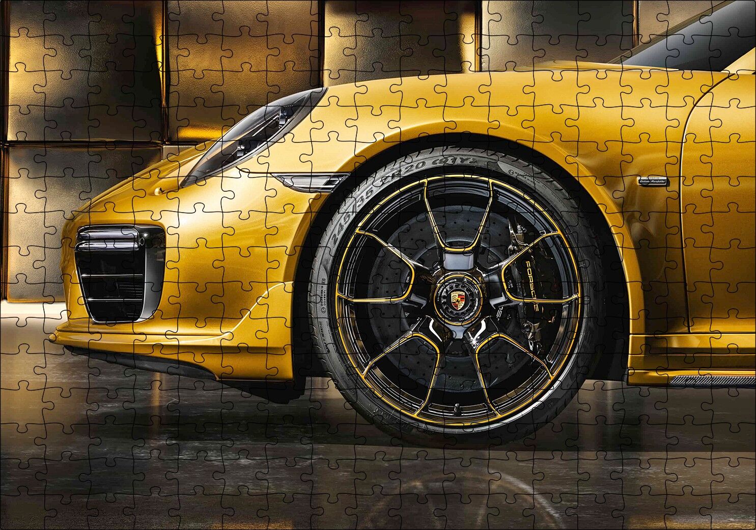 Porsche 911 Turbo S Özel Serisi Görseli Puzzle Yapboz MDF Ahşap 255 Parça 34 cm X 49 cm