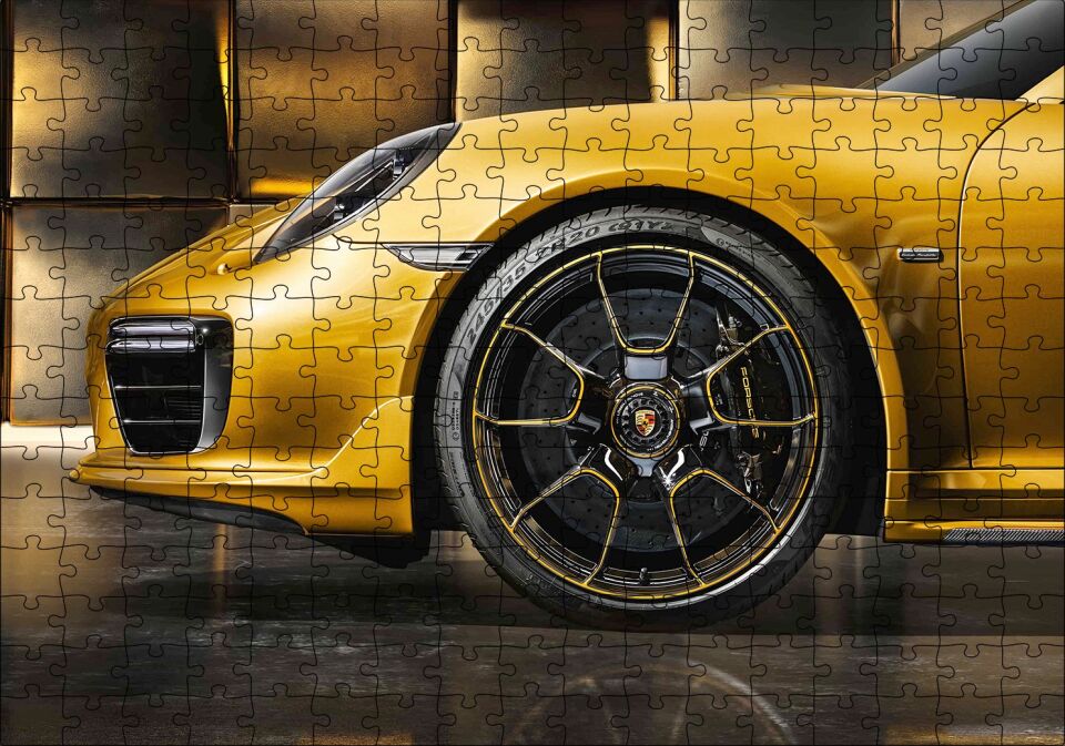 Porsche 911 Turbo S Özel Serisi Görseli Puzzle Yapboz MDF Ahşap 255 Parça 34 cm X 49 cm