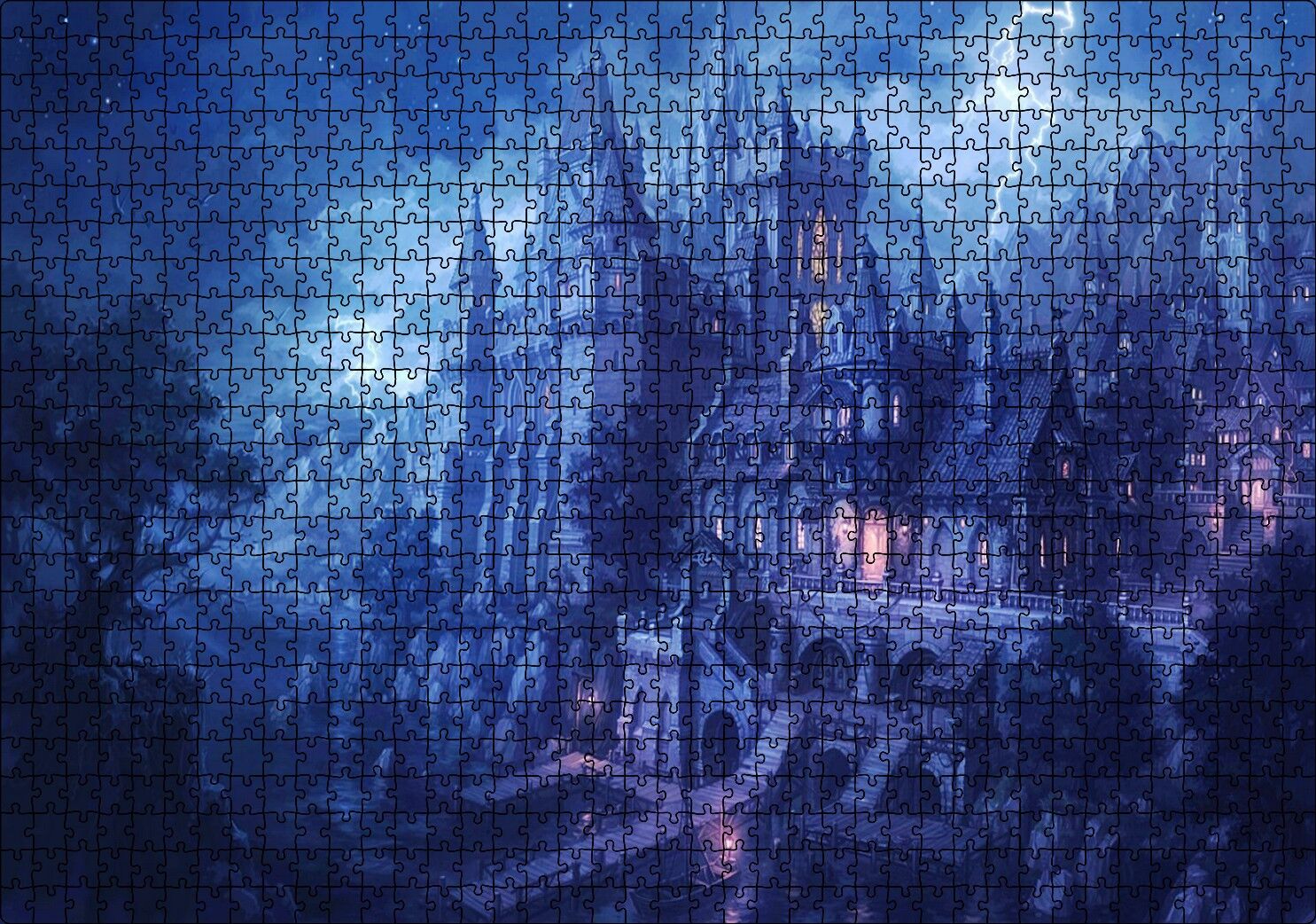 Karanlık Kale Yıldırım Fantezi Animasyon Film Görseli Puzzle Yapboz MDF Ahşap 1000 Parça 49 cm X 68 cm