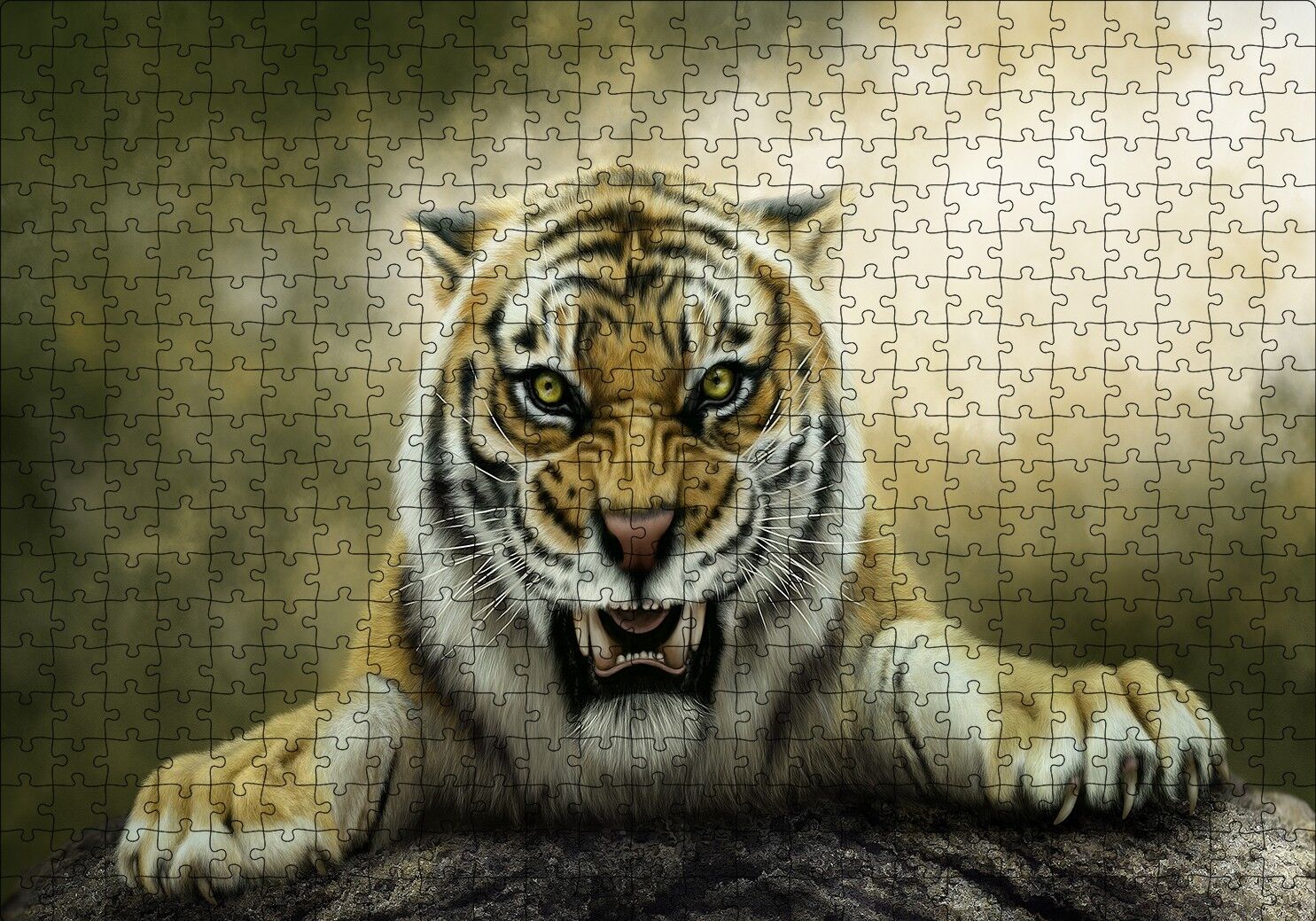 Kükreyen Kaplan Artwork Puzzle Yapboz MDF Ahşap 500 Parça 49 cm X 68 cm