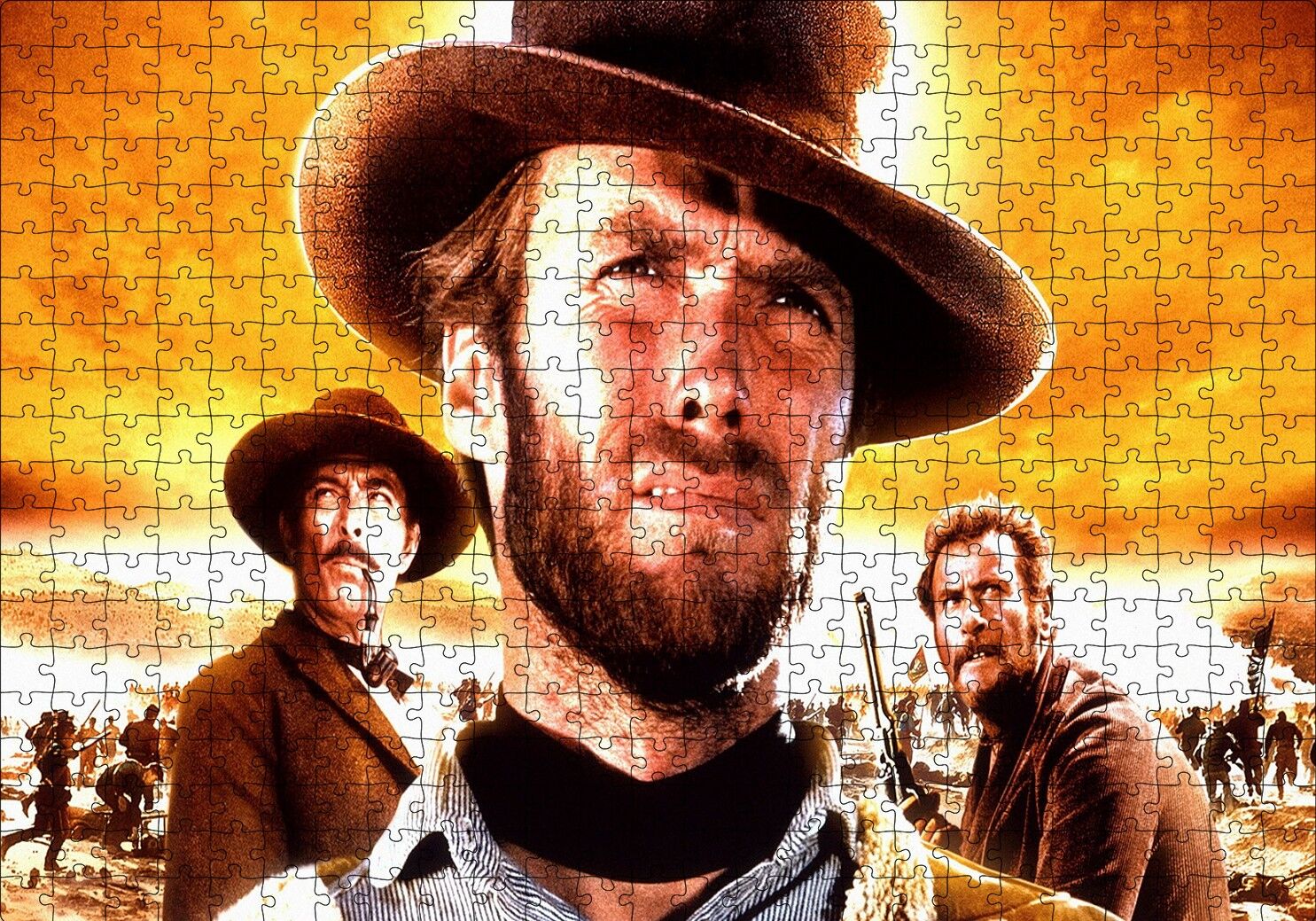 Clint Eastwood İyi Kötü Çirkin Puzzle Yapboz MDF Ahşap 500 Parça 49 cm X 68 cm