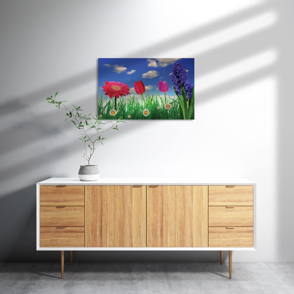 Bahar Çiçekleri MDF Akşap Duvar Tablo 50x70 cm