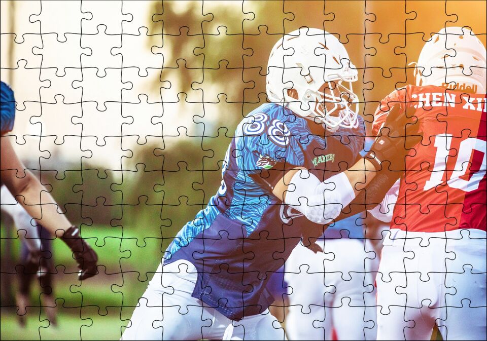 Amerikada Ragbi Rekabeti Puzzle Yapboz MDF Ahşap