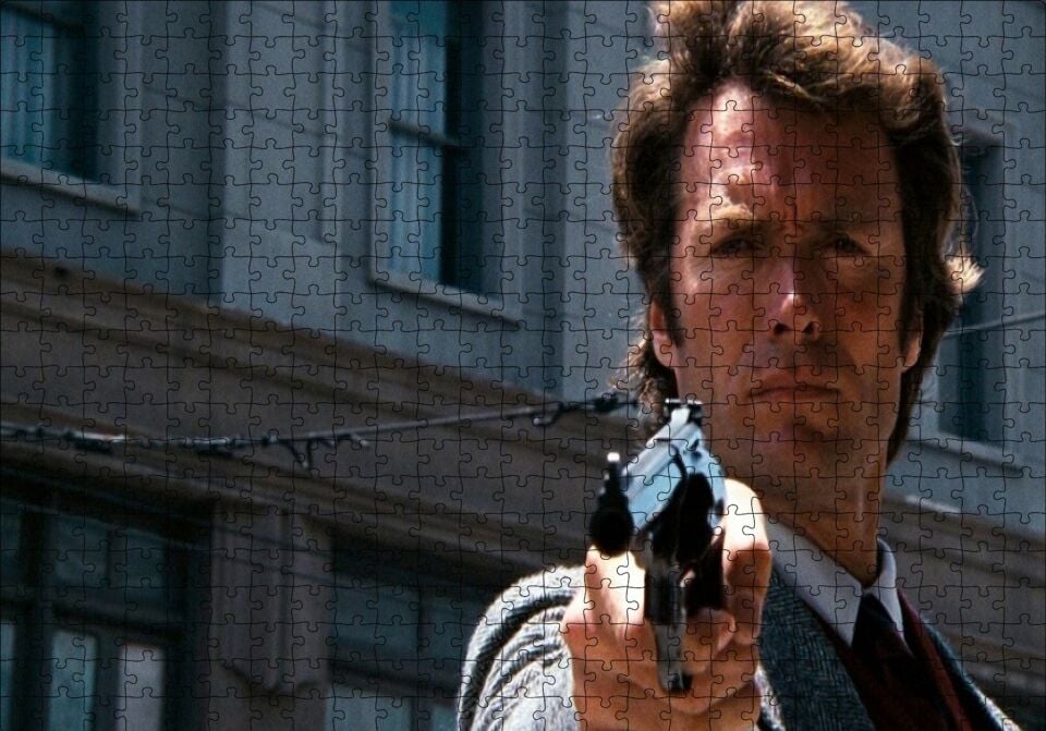 Clint Eastwood Kirli Harry Puzzle Yapboz MDF Ahşap 500 Parça 49 cm X 68 cm