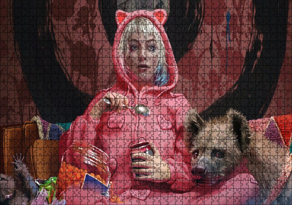 Harley Quinn Ayrılık Gözyaşları Görseli Puzzle Yapboz MDF Ahşap 1000 Parça 49 cm X 68 cm