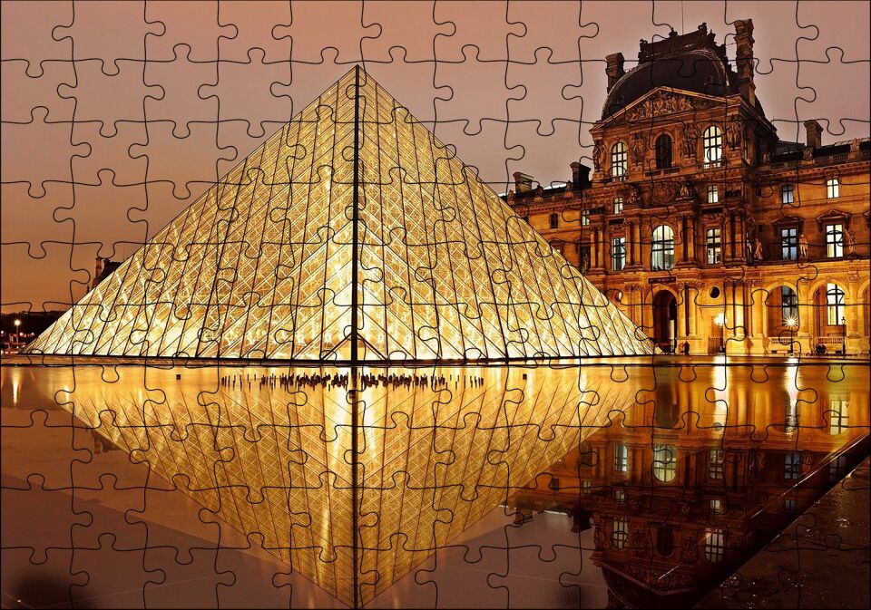 Paris Louivre Müzesi Puzzle Yapboz MDF Ahşap