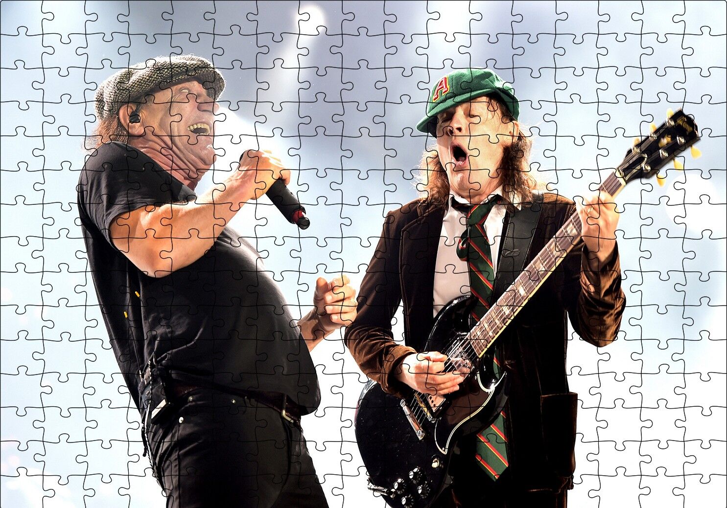 ACDC Angus ve Malcolm Puzzle Yapboz MDF Ahşap 255 Parça 34 cm X 49 cm